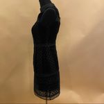 Topshop  Black Velvet Cutwork Lace Shift Mini Dress Size 2 Photo 8