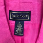 Laura Scott  Women's Blazer Jacket Pink Linen Blend Short Sleeve Button Front  18 Photo 1