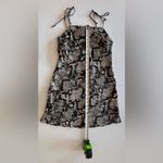 ZARA  Black and‎ Cream Printed Mini Slip Dress NWT Size M Photo 6