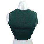 ZARA Green Ribbed Knit Sleeveless Crewneck Stretch Casual Crop Tank Top Size M Photo 1