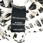 Sioni size Small short sleeve white black blouse laser cut detail‎ tie waist Photo 5