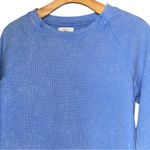 Sundry Sunnyside by Size S Blue Thermal Waffle Knit Pullover Top Long Sleeve Top Photo 2