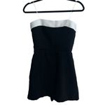 Amanda Uprichard  Kerry Strapless Skort Romper Dress In Black & Ivory Photo 3