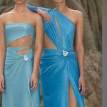 Baobab Collection NEW NWT Baobab Talita One Sleeve Cutout Maxi Dress In Bianca Blue Photo 2