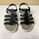 Lauren Blakwell Triston black vegan leather caged gladiator ankle strap sandals Photo 3
