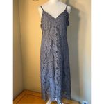 Chaser NWT!  Gray Floral Lace Scallop Hem Strappy Slip Dress Medium Photo 6