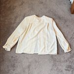 Worthington Vintage  Ivory Button Down Blouse SIZE 6P Photo 3