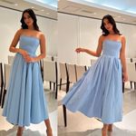 House Of CB ‎ AUDREY TUSCAN BLUE STRAPLESS MIDI SUNDRESS IN SIZE S nwot Photo 12