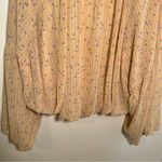 Gianni Bini Puff Sleeve Blouse Tan Pink Floral Photo 3