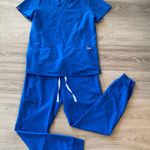 FIGS Royal Blue Casma Top Zamora Jogger Scrub Set Uniform Women's size Small Photo 0
