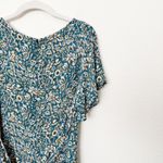 Anthropologie [] Maeve Point Breeze Blue Floral Front Tie Short Sleeve Romper 14 Photo 5