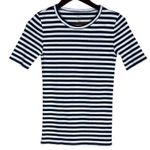 J.Crew NWT Nautical Striped Short Sleeve Long Casual Cotton Top XS Blue White Photo 11