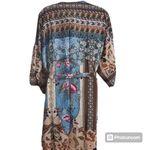 Boutique Kimono Tropical Chrysanthemum & Plumeria Kimono ONE SIZE FITS MOST NEW Blue Photo 4