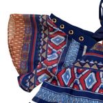 Coco + Carmen Top Blouse Siren Vibrant Print Short Sleeve Cold Shoulder L/XL NEW Photo 6