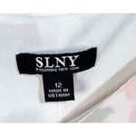 Slny  Tiered Chiffon Coral White Floral Dress Size 12 Photo 4