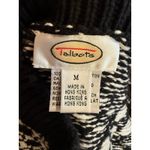 Talbots  Black White Geometric Fair Isle Zip Up Cardigan Sweater Women M Cotton Photo 2