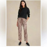 Banana Republic Slim Tencel leopard print pull on pants elastic waist small Photo 3