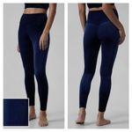 Athleta  Elation Velvet Cropped Leggings Women’s Size Medium Blue Scaro Yoga Photo 1