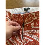 J. Crew Pants Women's City Fit Stretch Boho Orange White Paisley Cropped Size 10 Photo 5