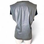 Preston & York  Genuine Leather Zip Vest Size 16 Gray Minimalist Chic‎ Photo 2