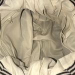 Boutique canvas striped paper bag style tote w/bow Brown Photo 6