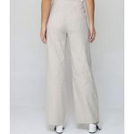 Vince Womens Linen Blend Slouchy Trousers Wide Leg Beige Size 14 High Rise Photo 1