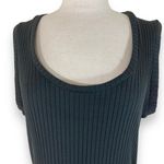 Necessary Objects Black ribbed knit maxi dress, women's large stretchy sleeveless scoop neck maxi Photo 3