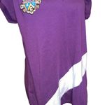  Women’s Short Sleeve V-Neck T-Shirts Purple White Coogi Logo On Back 2X Photo 2