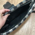 AMERICAN ANGEL | Black Leather and Woven Straw Handbag w/ Checkered Pattern Photo 3