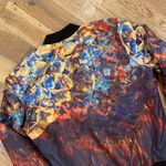Flux Handmade Luxury Multicolor Printed Bomber Jacket Size Large Photo 10