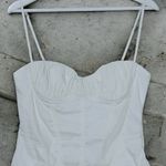 ZARA  White Sleeveless Off White Linen Blend Corset Bustier Bodysuit Size Latge Photo 4