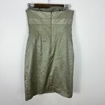 Kay Unger Strapless Metallic Dress 6 Sage Green Embellished Formal Cocktail Glam Photo 3