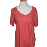 Faded Glory  Coral Pink T-shirt V-Neck Short Sleeve Salmon Size L Lg 12-14 Womens Photo 5