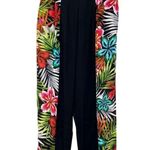 Line and Dot Tropical Floral/Leaf Silk Tapered Leg Cropped Pants size XS NWT Photo 2