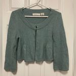 Anthropologie Sleeping on Snow Anthro Sage Green Angora Wool Blend Bolero Cardigan Sweater Photo 0
