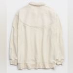 Aerie  Women’s Sz XXL‎ Cream Sherpa Holiday Hometown Quarter Zip Sweatshirt Photo 4