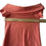 J.Crew Red Coral Striped Off-Shoulder Foldover Blouse Women's XS Cotton Knit Photo 4