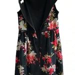 Loft Petite Black Floral A-Line Sleeveless Dress Photo 4
