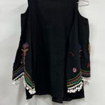 Vava by Joy Han  small Cold Shoulder Floral Embroidered black Blouse bell sleeve Photo 1