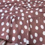 Abercrombie & Fitch  Ruched Polka Dot Ruffle Mini Skirt Womens Medium Beige/Pink Photo 6