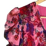 Tanya Taylor  Sasha Pink Floral Puff-Sleeve A-Line Wrap Mini Party Dress Size 4 Photo 7