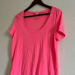 PINK - Victoria's Secret PINK Scoop Neck Neon Pink Tee Size Small Photo 0