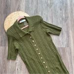 Free People NEW riding waves maxi knit sweater dress in olive green Photo 3