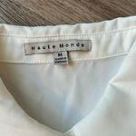 Haute Monde White Ruffle Button Down Shirt Size M NWT Photo 1