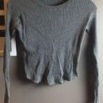 Brandy Melville Ribbed Gray Long Sleeve Top  Photo 0