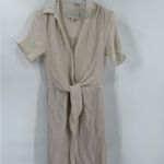 Brochu Walker ‎ Goyad Mini Dress Cream Textured Tie Front size small Photo 3