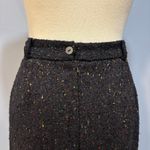 Liz Claiborne VTG Black Speckled Tweed Pencil Skirt Wool Blend Midi, Size 10 Photo 5