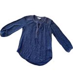 Lucky Brand  Blue Lace Peasant Top Size XS Photo 0