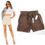 Sanctuary Muse Linen Brown Shorts Tie Belted High Waist Revolve New Tags Photo 1