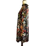 Cousin Earl Floral Long Sleeve Dress Keyhole Front Flowy Bell Sleeve Small R7109 Black Photo 9